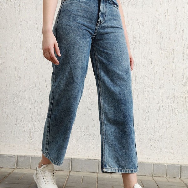 Hubberholme Women Baggy Fit High-Rise Heavy Fade Jeans