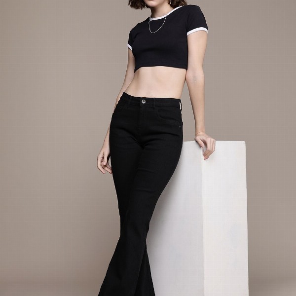 The Roadster Life Co. Women Flared High-Rise Stretchable Jeans