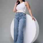 Miss Chase A+ Women Wide Leg High-Rise Light Fade Stretchable Jeans