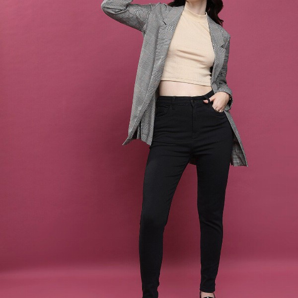 Basics By Tokyo Talkies Women Skinny Fit Clean Look Stretchable Jeans