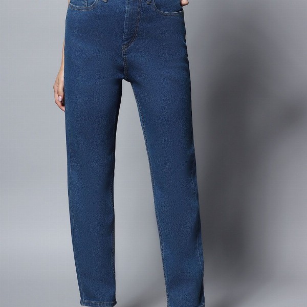 High Star Stretch Straight Fit Clean Look Jeans