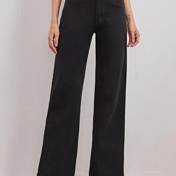 Kotty Women Black Jean Straight Fit High-Rise Stretchable Jeans