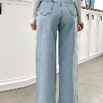 NUCOUTHS Women Comfort Wide Leg Stretchable Jeans