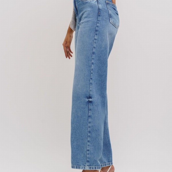 FREAKINS Women Straight Fit High-Rise Mildly Distressed Light Fade Cotton Jeans