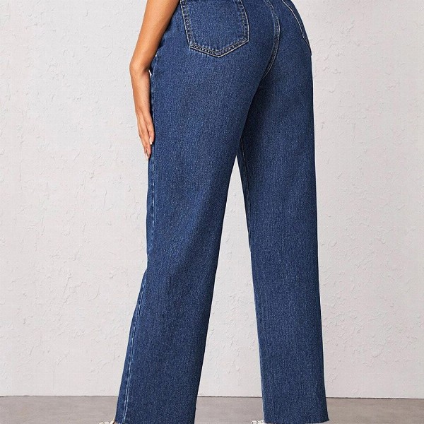 Kotty Women Navy Blue Jean Straight Fit High-Rise Stretchable Jeans