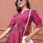 Claura Women Floral Printed  Fit & Flare Midi Dress