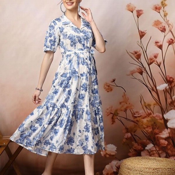 Stylum Floral Print Fit & Flare Maxi Dress