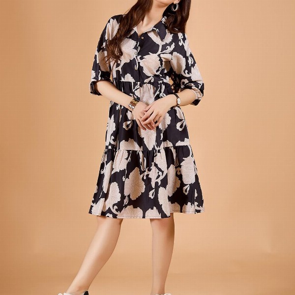 DressBerry Women Printed Fit & Flare Dress