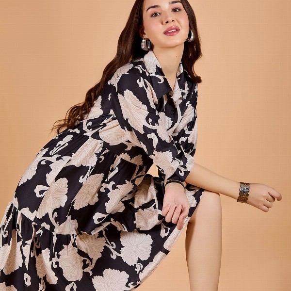 DressBerry Women Printed Fit & Flare Dress