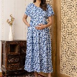 Nayo Floral Printed Maternity Maxi Dress