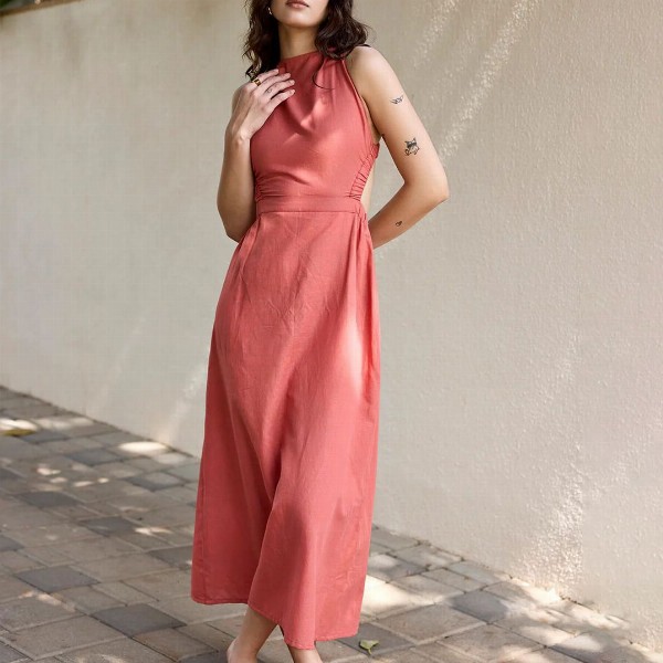 Anasi Clothing Women Linen Maxi Dress