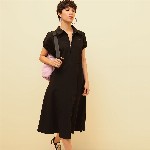 ONLY Puff Sleeve Shirt Midi Dress