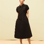 ONLY Puff Sleeve Shirt Midi Dress