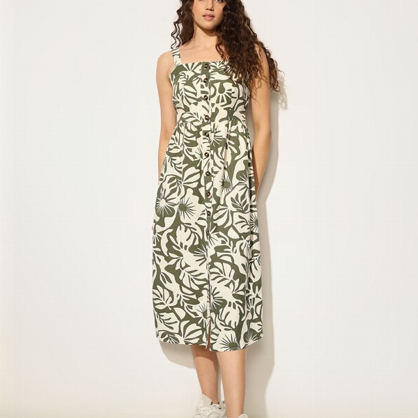 ONLY Floral Print Fit & Flare Midi Dress