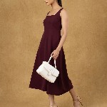 PowerSutra Solid Strappy Fit And Flared Dress