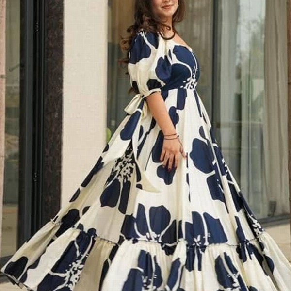 CORSICA Floral Printed Tie-Ups Detail Maxi Dress