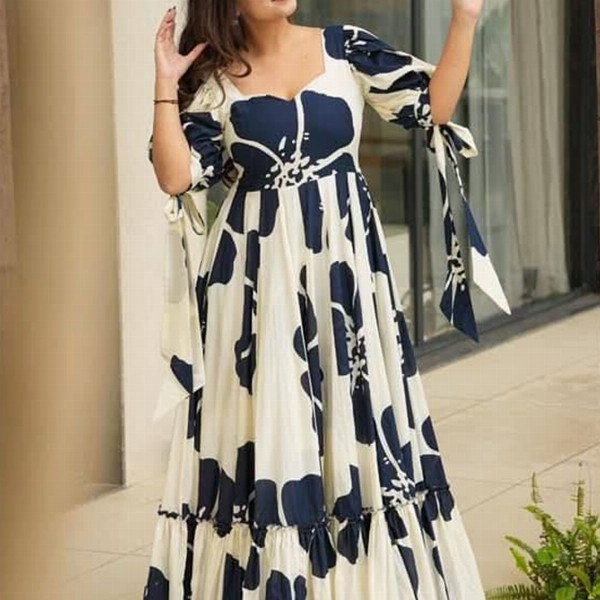 CORSICA Floral Printed Tie-Ups Detail Maxi Dress