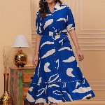 SARAI CREATIONS Print Fit & Flare Maxi Dress