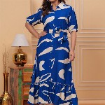 SARAI CREATIONS Print Fit & Flare Maxi Dress
