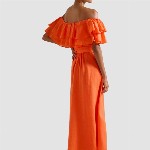 Forever New Women Off-Shoulder Flared Sleeve A-Line Midi Dress