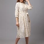 Tulsattva Off White Midi Dress