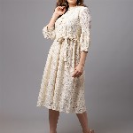 Tulsattva Off White Midi Dress