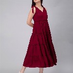 KASYA V-Neck Sleeveless Tiered Maxi Midi Dress