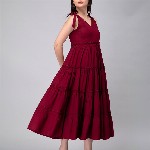 KASYA V-Neck Sleeveless Tiered Maxi Midi Dress