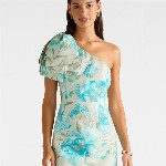 Forever New Women Floral Print One Shoulder A-Line Mini Dress