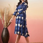 InWeave Conversational Printed Fit & Flare Dress