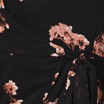 SASSAFRAS Black & Pink Floral Printed Wrap Dress
