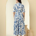 KALINI Floral Printed Fit & Flare Midi Dress