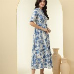 KALINI Floral Printed Fit & Flare Midi Dress