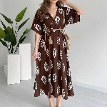 MANOJAVA Women Ethnic Motifs Printed Applique Wrap Midi Dress