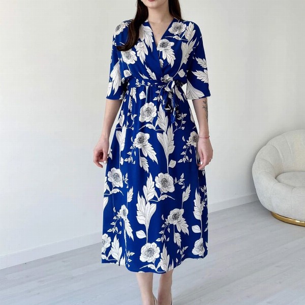 MANOJAVA Women Floral Printed Fit & Flare Midi Dress