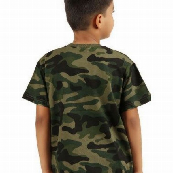 Printcomet Kids Camouflage Printed Pockets T-shirt