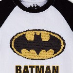 Nap Chief Kids Unisex Batman Logo Reversible Sequins Pure Cotton Relaxed Fit T-Shirt