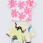 Googo Gaaga Kids Pack Of 2 Cotton Abstract Printed T-shirt