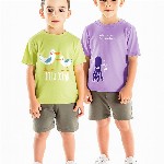 Nauti Nati Boys Pack of 2 Antimicrobial Graphic Printed Round Neck Cotton T-shirts