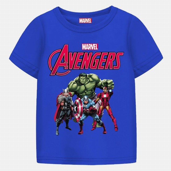 YK Marvel Boys 3 Avengers Printed Applique T-shirt