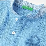 United Colors of Benetton Boys Solid Mandarin Collar Regular Fit Cotton T-shirt