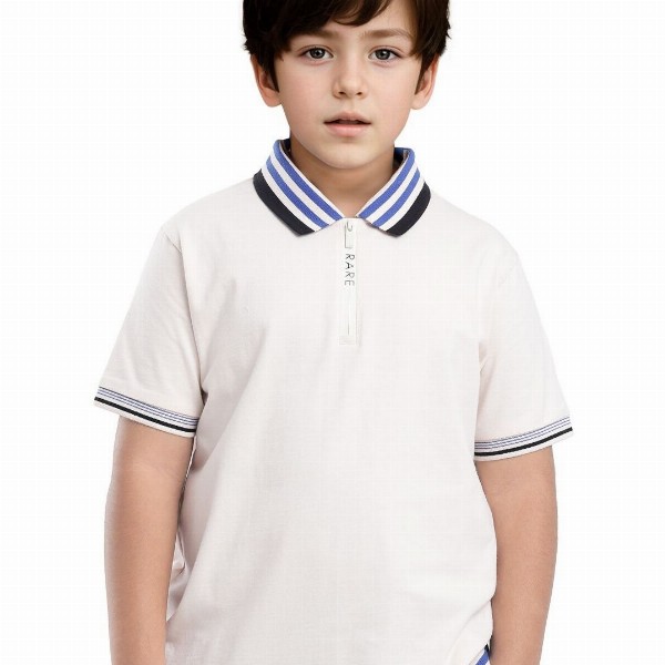 Rare Ones Boys Solid Zipper Polo
