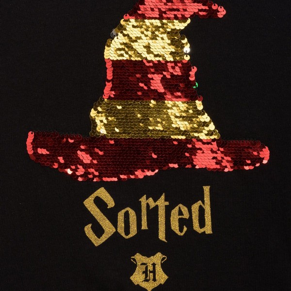 Nap Chief Kids Reversible Black Harry Potter Sequinned Round Neck T-shirt