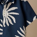 Googo Gaaga Boys Floral Printed Spread Collar Casual Shirt