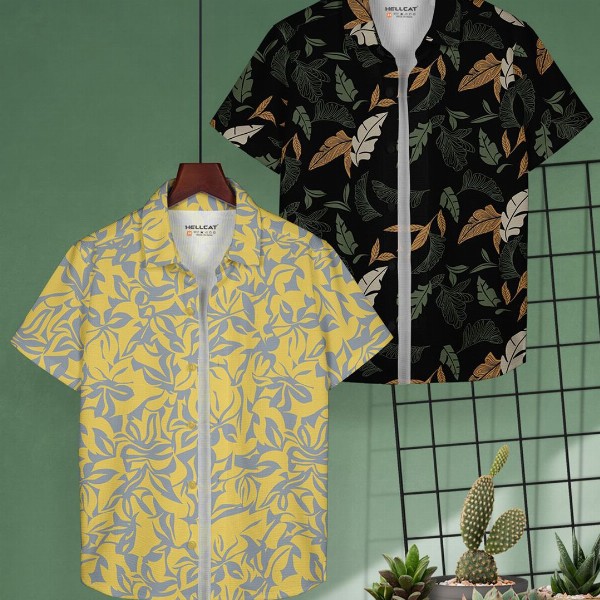 HELLCAT  Boys Pack of 2 Cotton Opaque Printed Casual Shirt