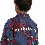 RARE ONES Boys Floral Printed Cubans Collar Short Sleeves Casual Shirt