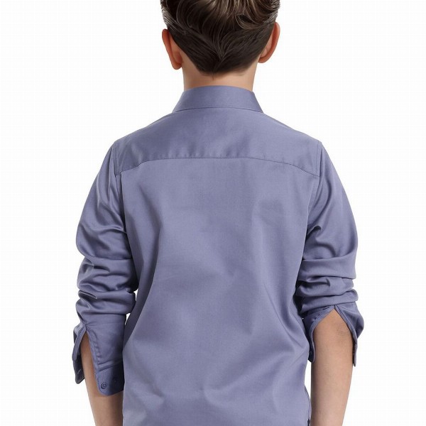 RARE ONES Boys Spread Collar Solid Cotton Casual Shirt