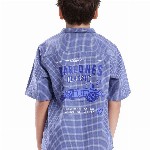 RARE ONES Boys Micro Checks Printed Spread Collar Short Sleeves Casual Cotton Shirt