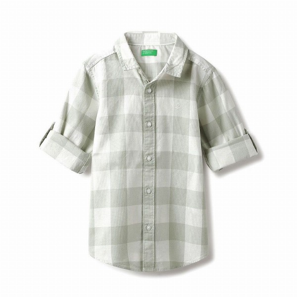 United Colors of Benetton Boys Spread Collar Checked Cotton Casual Shirt