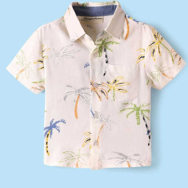 CrayonFlakes Boys Floral Opaque Printed Casual Shirt